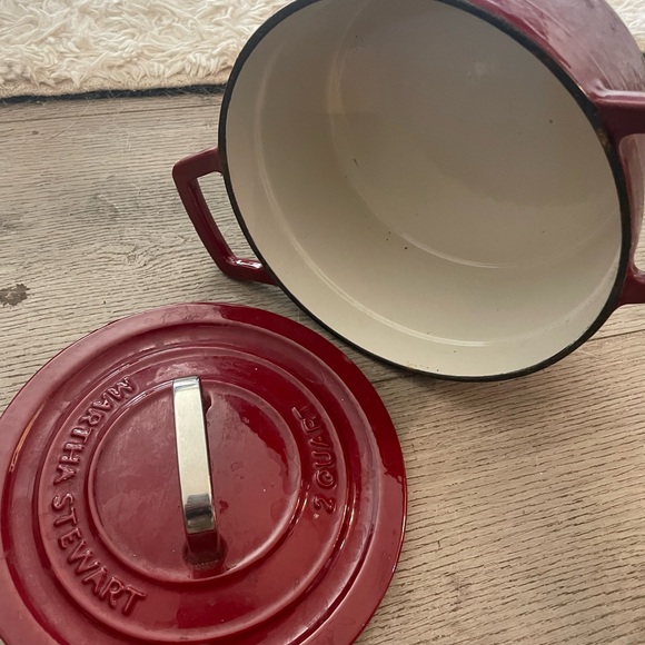 Martha Stewart Cherry Red Cast Iron Pot - Picture 1 of 4